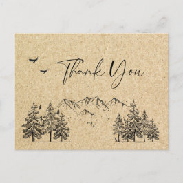 Postal Montañas forestales de papel Kraft simuladas graci