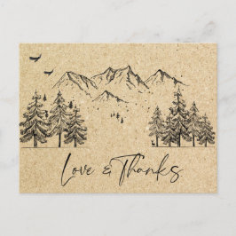 Postal Montañas forestales de papel Kraft simuladas graci