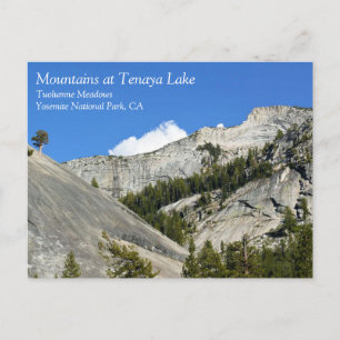Postal Montañas graníticas en el lago Tenaya, Yosemite, C