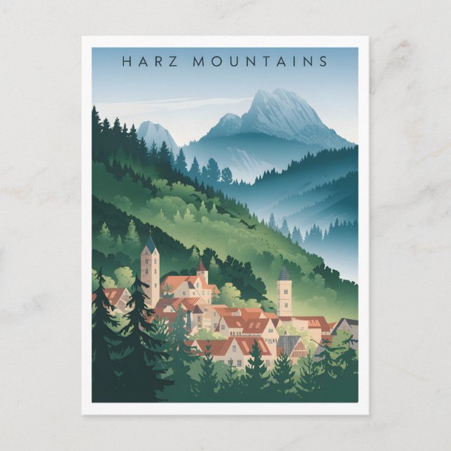 Postal Montañas Harz Alemania (Anverso)