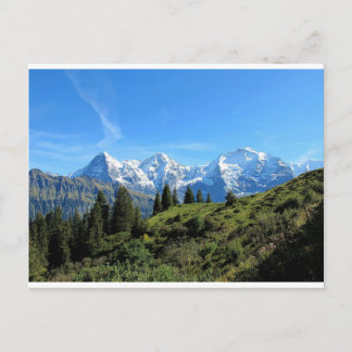 Postal Montañas hermosas majestuosas de Suiza