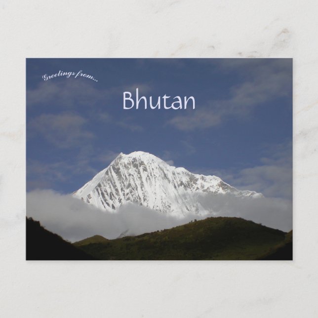Postal Montañas Himalaya Bután (Anverso)
