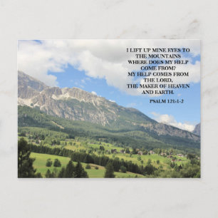Postal Montañas inspiradoras de la Biblia Cristiana Verse