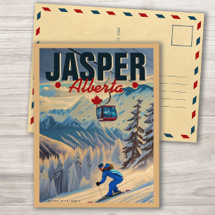 Postal Montañas Jasper Alberta Canadá Vintage años 1950