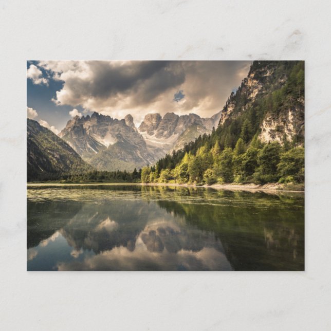 Postal Montañas | Lago Dürrensee, Dolomitas, Italia (Anverso)