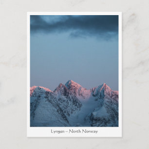Postal Montañas Lyngen de Noruega
