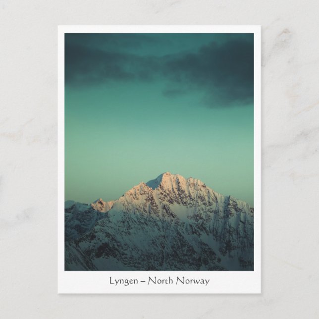 Postal Montañas Lyngen Noruega (Anverso)