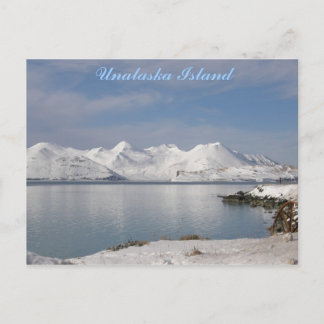 Postal Montañas Makushin en un soleado día de invierno