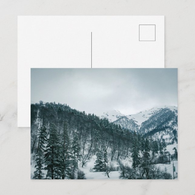 Postal Montañas nevadas de Georgia (Anverso / Reverso)
