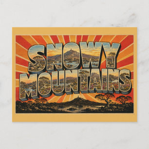 Postal Montañas Nevadas NSW Australia Arte de Viaje Vinta