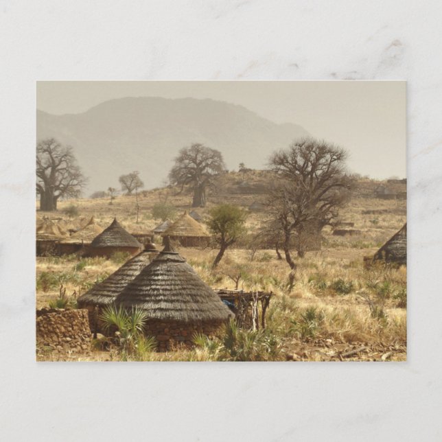 Postal Montañas Nuba, aldea de Nugera (Anverso)