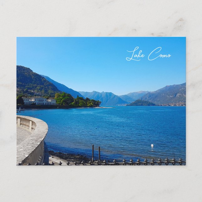 Postal Montañas paisajísticas del Lago Como Italia (Anverso)