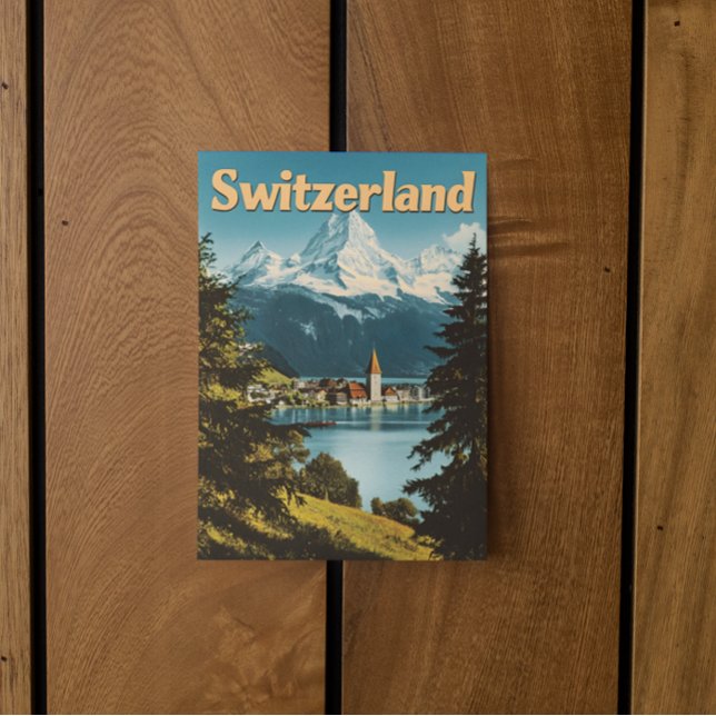 Postal Montañas panorámicas de los Alpes suizos de Suiza (Switzerland Swiss Alps travel postcard)