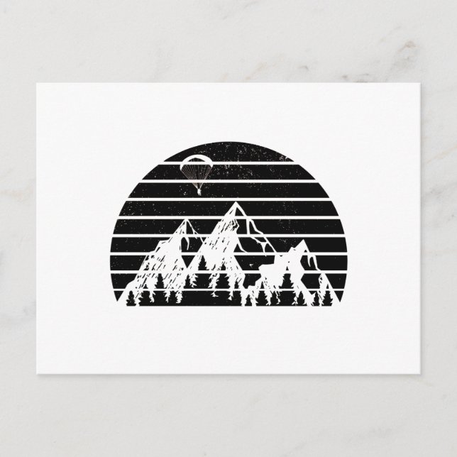 Postal Montañas parapente | Regalo de parapente para depo (Anverso)