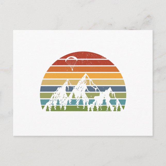 Postal Montañas parapente | Regalo de parapente para depo (Anverso)