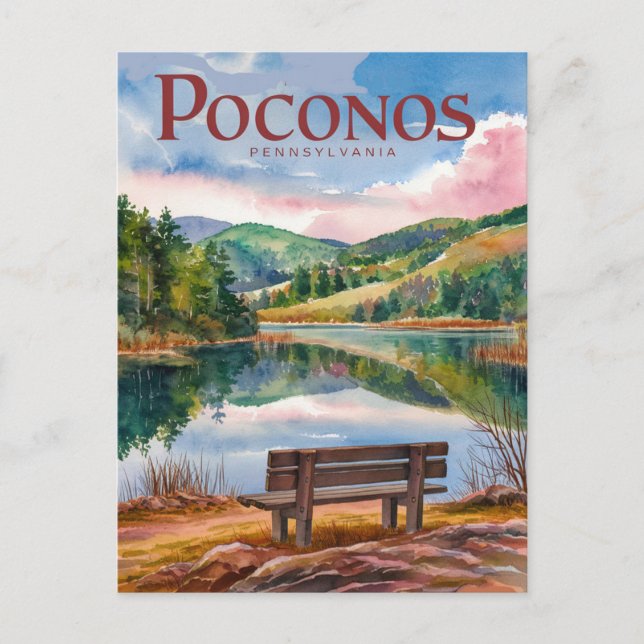 Postal Montañas Pocono Pensilvania Relax (Anverso)