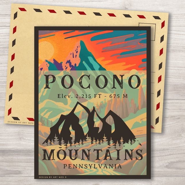 Postal Montañas Pocono Pensilvania - Retro Souvenirs (Subido por el creador)