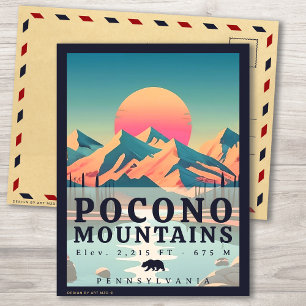 Postal Montañas Pocono Souvenirs de época de Pensilvania