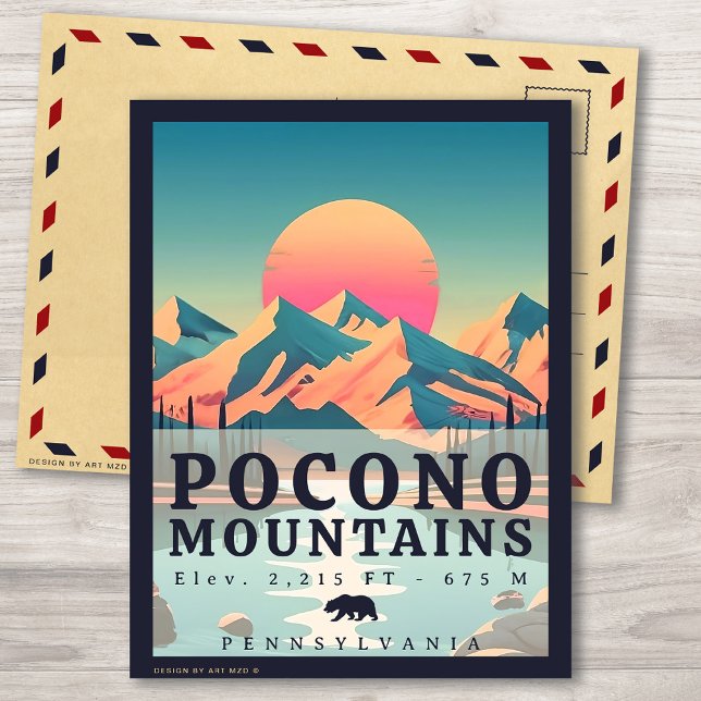 Postal Montañas Pocono Souvenirs de época de Pensilvania (Subido por el creador)