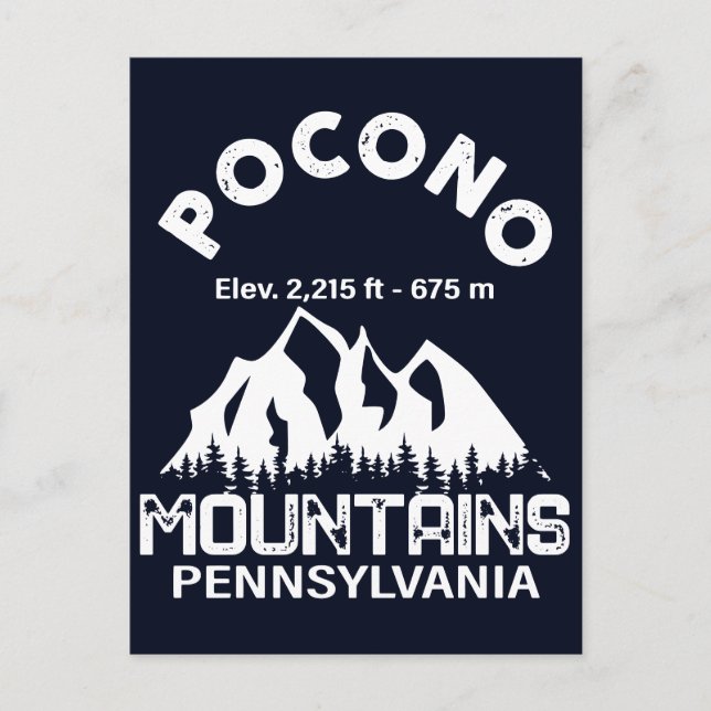 Postal Montañas Poconos Retro Pennsylvania (Anverso)