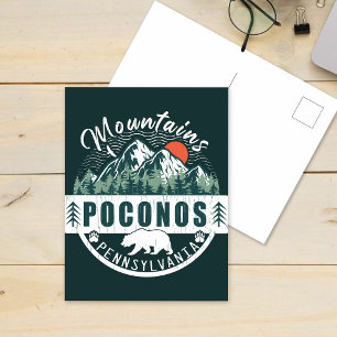 Postal Montañas Poconos Retro Pennsylvania