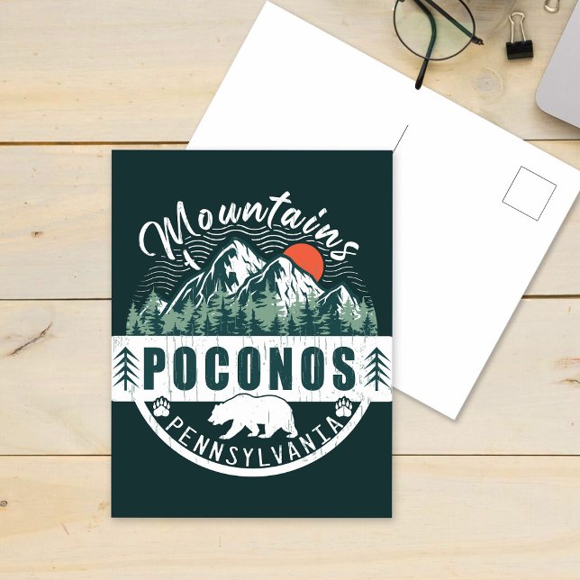 Postal Montañas Poconos Retro Pennsylvania (Subido por el creador)