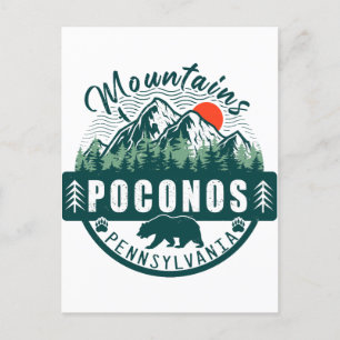 Postal Montañas Poconos Retro Pennsylvania 60