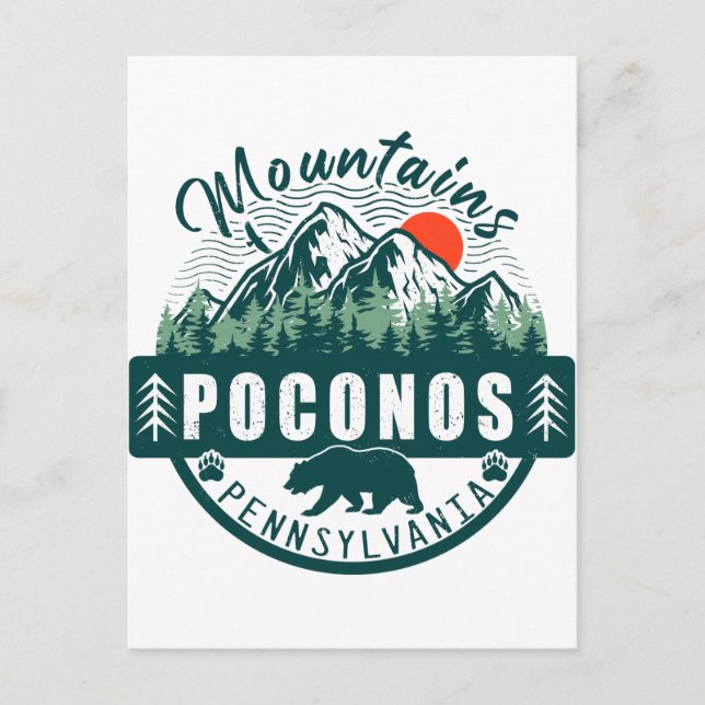 Postal Montañas Poconos Retro Pennsylvania 60 (Anverso)