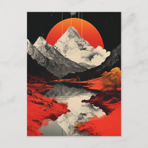 Postal Montañas, ríos y luna