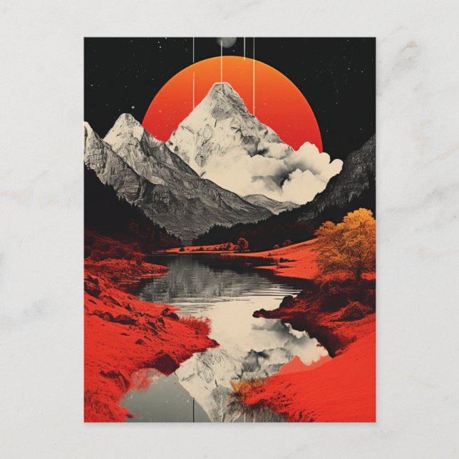 Postal Montañas, ríos y luna (Anverso)