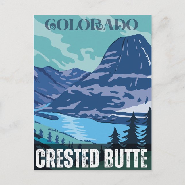Postal Montañas rocosas Crested Butte colorado (Anverso)