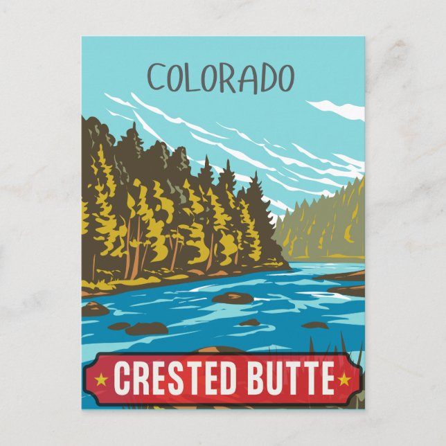 Postal Montañas rocosas Crested Butte colorado (Anverso)