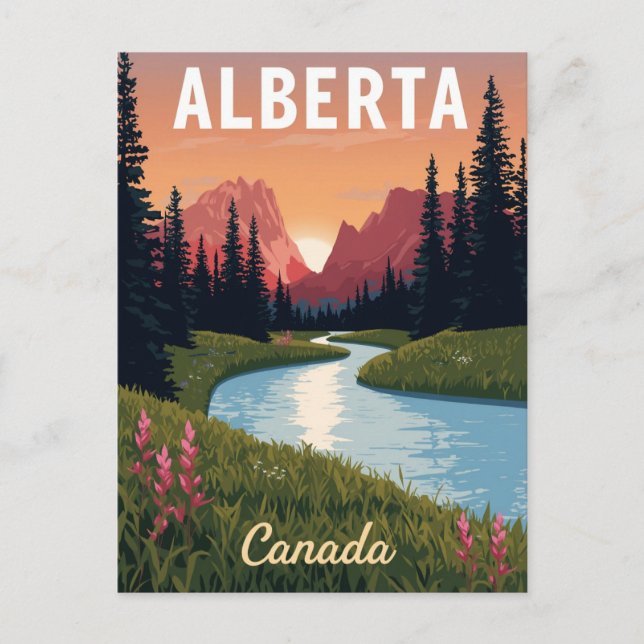 Postal Montañas Rocosas de Alberta Canadá (Anverso)