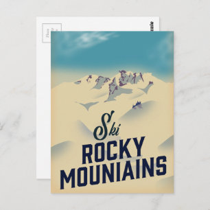 Postal Montañas Rocosas de esquí Estados Unidos