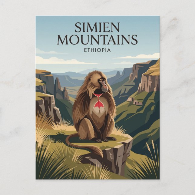 Postal Montañas Simien Etiopía (Anverso)