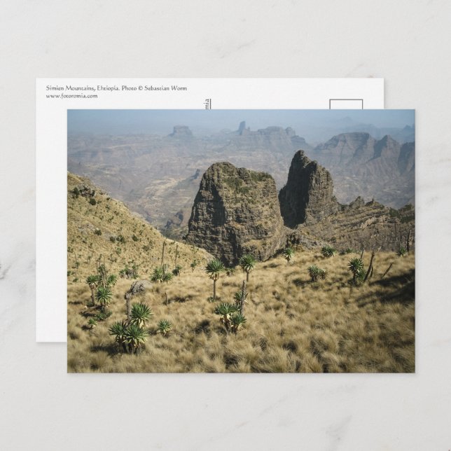 Postal Montañas Simien Etiopía (Anverso / Reverso)