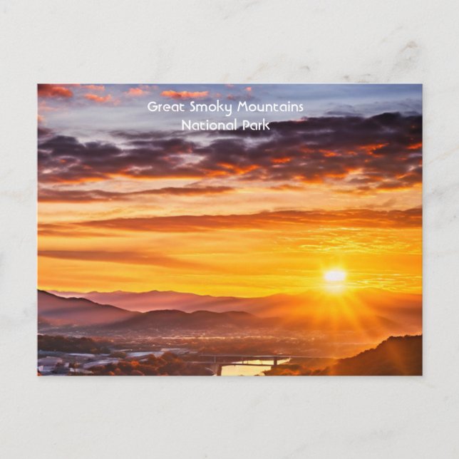 Postal Montañas Smokey vistas desde Knoxville, Tennessee (Anverso)