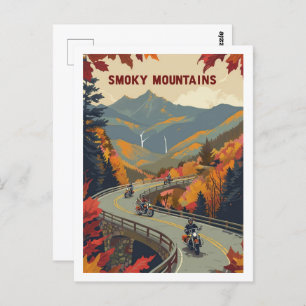 Postal Montañas Smoky Vintage Famous Travel Place