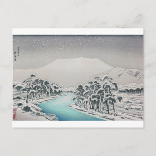 Postal Montañas Ukiyoe [Goyo] Snowy Ibukiyama