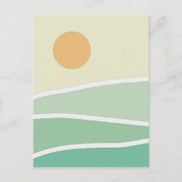 Postal Montañas verdes abstractas