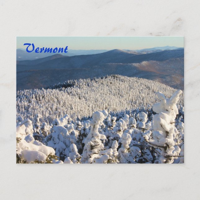 Postal Montañas Vermont Monte Abraham Invierno (Anverso)