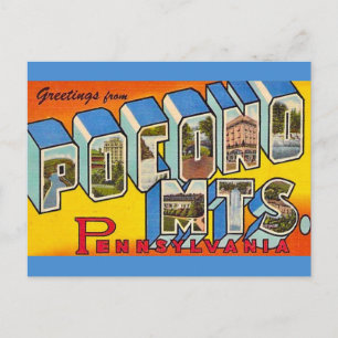 Postal Montañas vintage de Pocono 