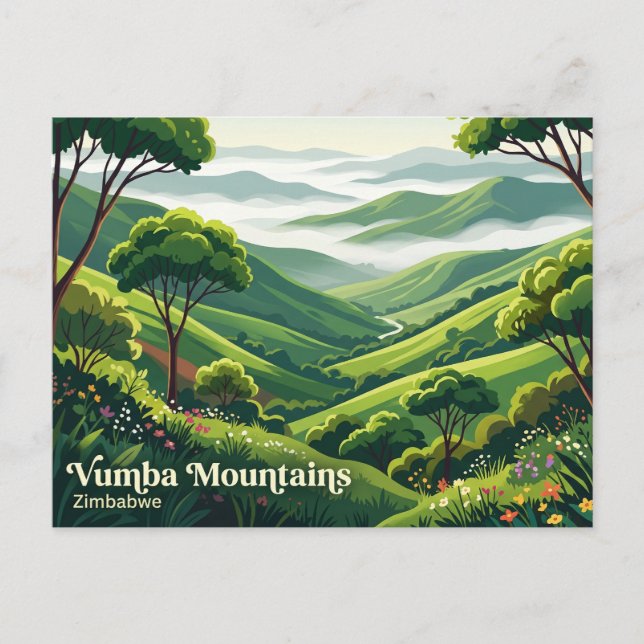 Postal Montañas Vumba Zimbabue (Anverso)