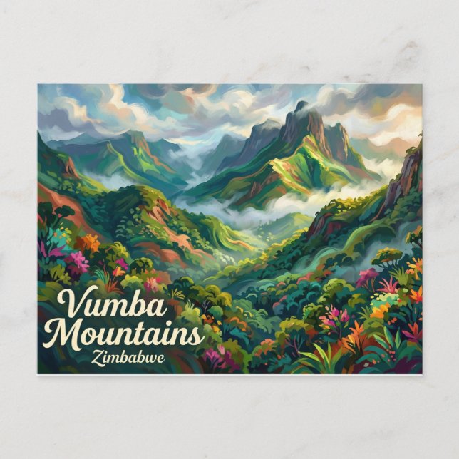 Postal Montañas Vumba Zimbabue (Anverso)