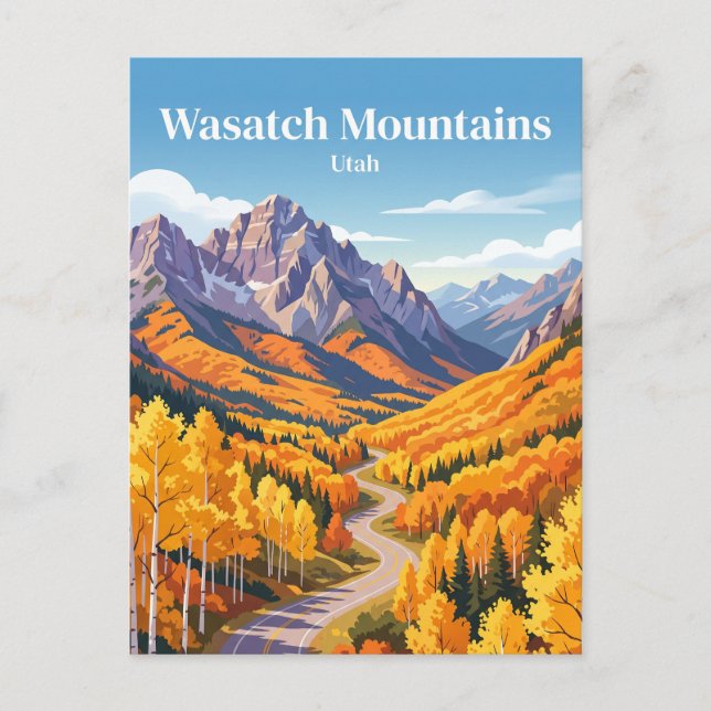 Postal Montañas Wasatch EE. UU. (Anverso)