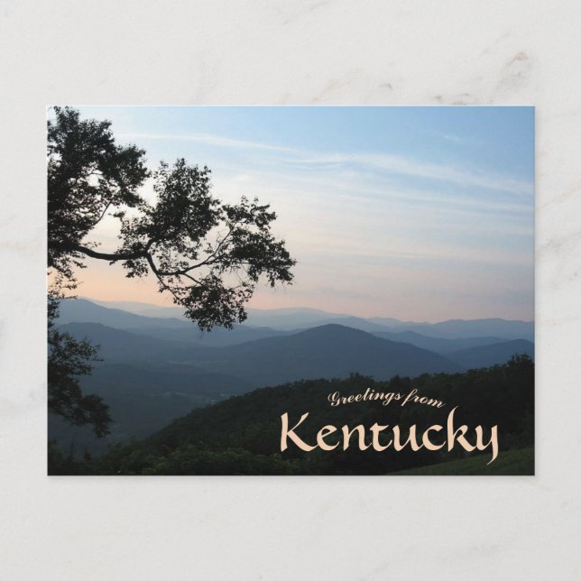 Postal Montañas y campo en Kentucky (Anverso)