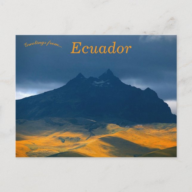Postal Montañas y cielos nublados en Ecuador (Anverso)