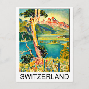 Postal Montañas y lagos de Suiza