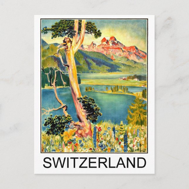 Postal Montañas y lagos de Suiza (Anverso)