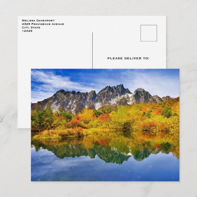 Postal Montañas y lagos paisajísticos (Anverso / Reverso)